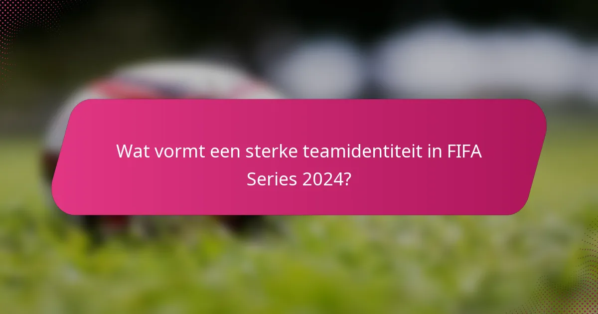 Wat vormt een sterke teamidentiteit in FIFA Series 2024?