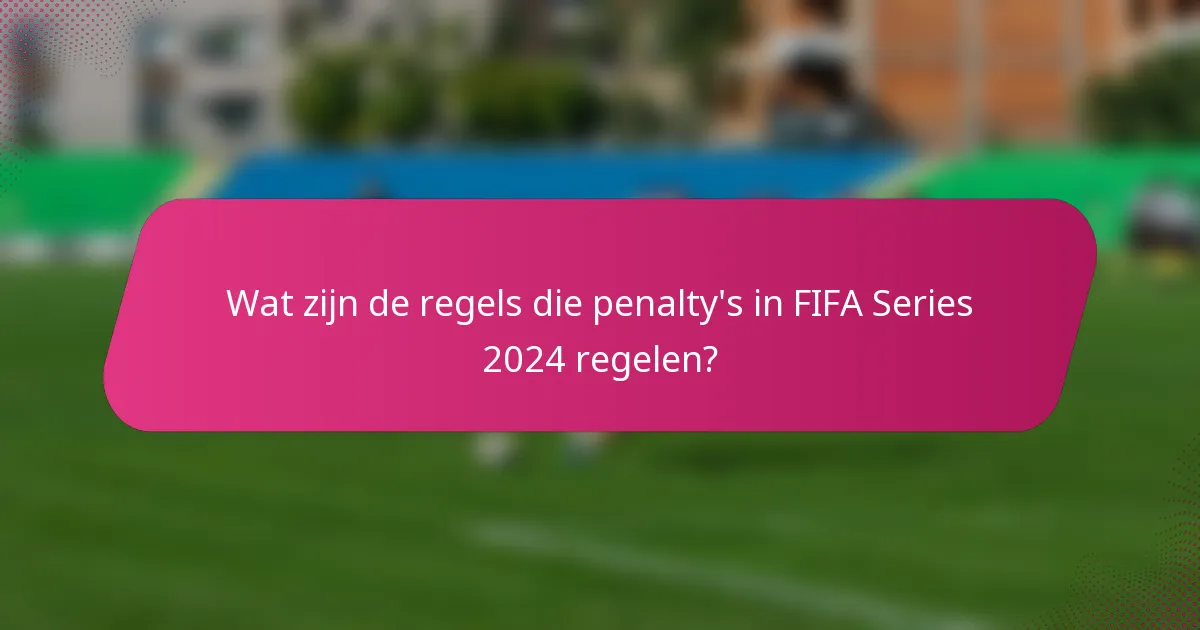 Wat zijn de regels die penalty's in FIFA Series 2024 regelen?